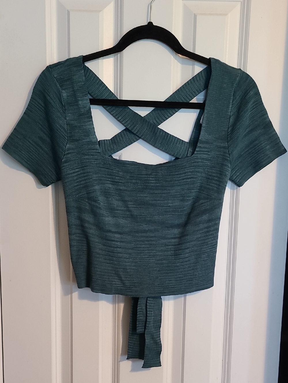 Women's Crisscross Back Teal Top